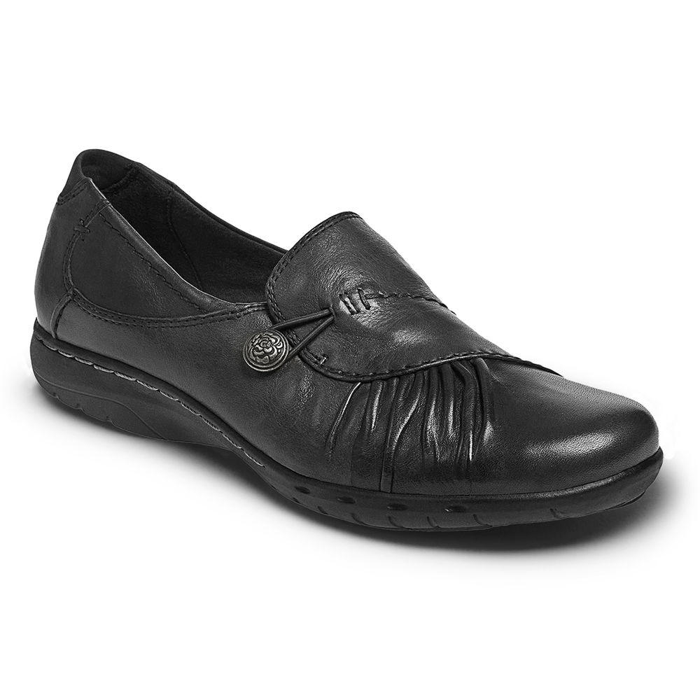 Womens Slip-Ons - Rockport Cobb Hill Paulette - Black - THVJ04859